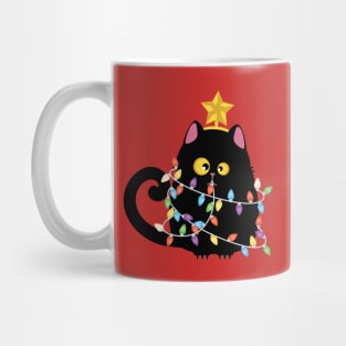 Funny Christmas black cat Mug